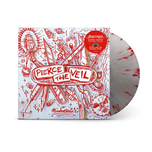 PIERCE THE VEIL | MISADVENTURES (SILVER WITH RED SPLATTER VINYL) | VINYL RECORD (LP)